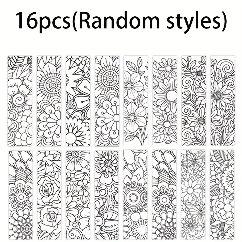 TEMU Adult & Teen Coloring Bookmarks Set - Mandala & Floral Designs With Page - For Coloring Books, Journals, Scrapbooks - Art Gift For Christmas,