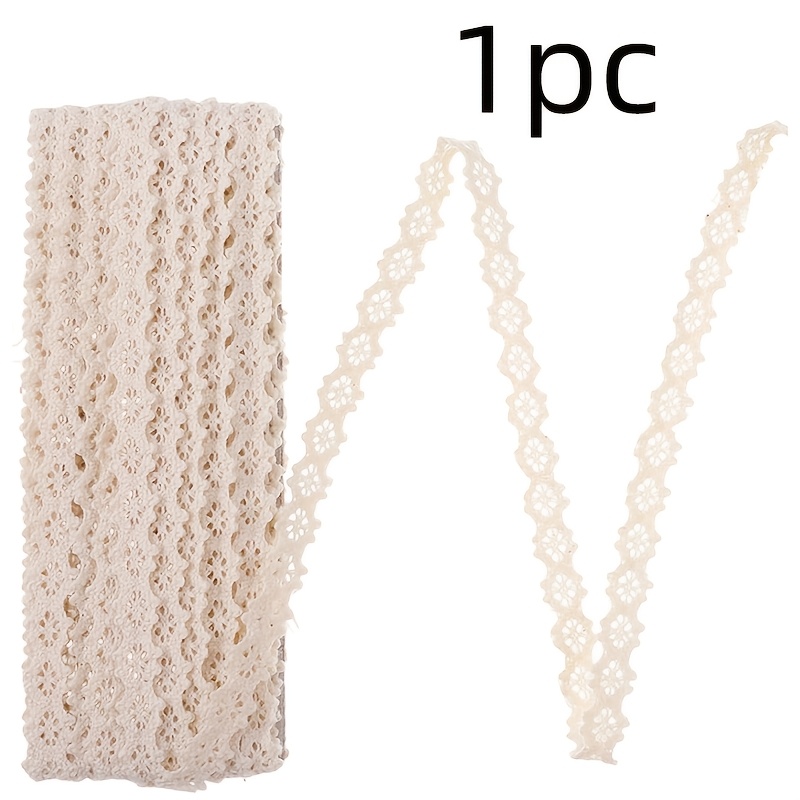 TEMU 5 Yards Vintage Lace Ribbon Crochet Lace Trim, Fine Lace Trim Ribbon, Suitable For Bride Wedding Decoration, Handmade, Sewing Skills, For Dress,