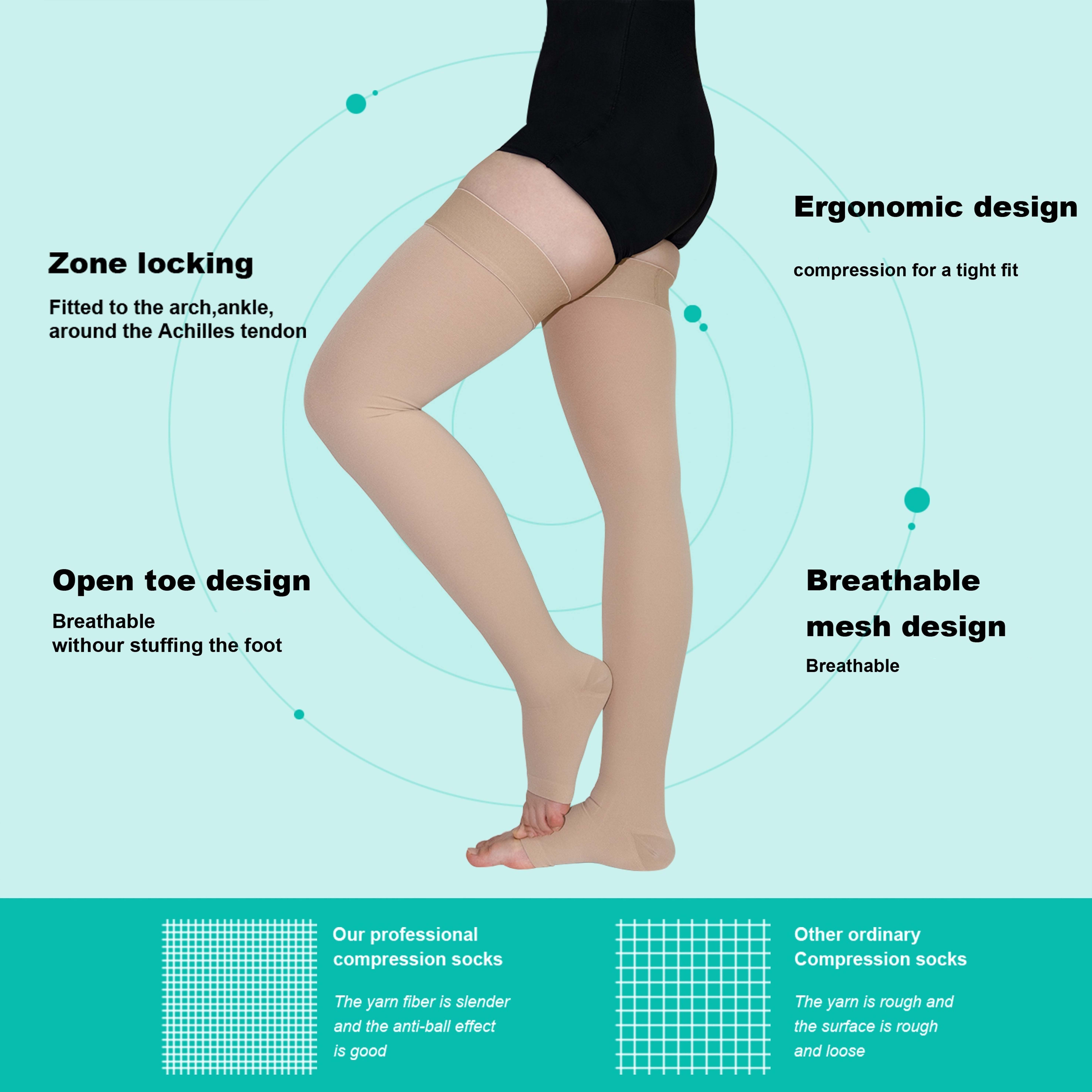 pair mens womens thigh high compression socks open toe Temu Canada