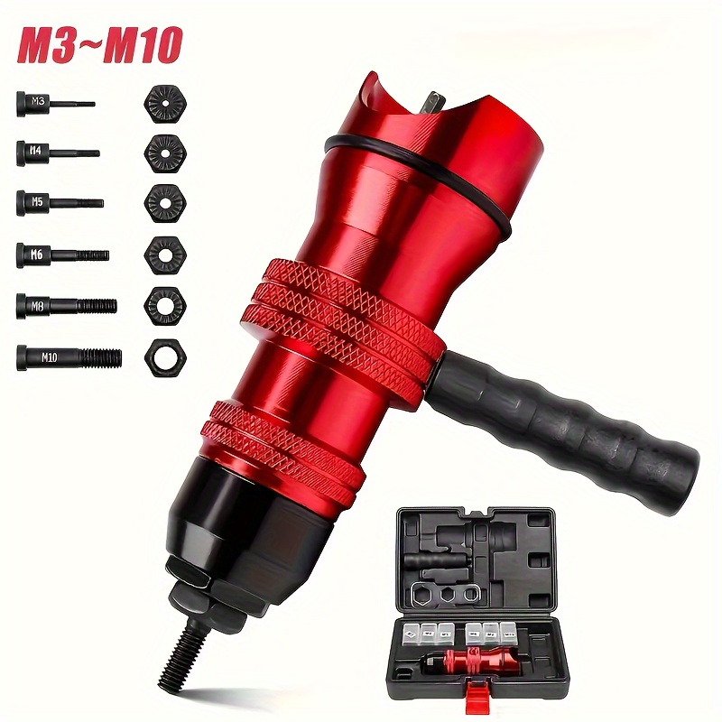 

1 Set Red Manual And Nut , Metal , Air Aluminum , M3-m10 , No Battery Required