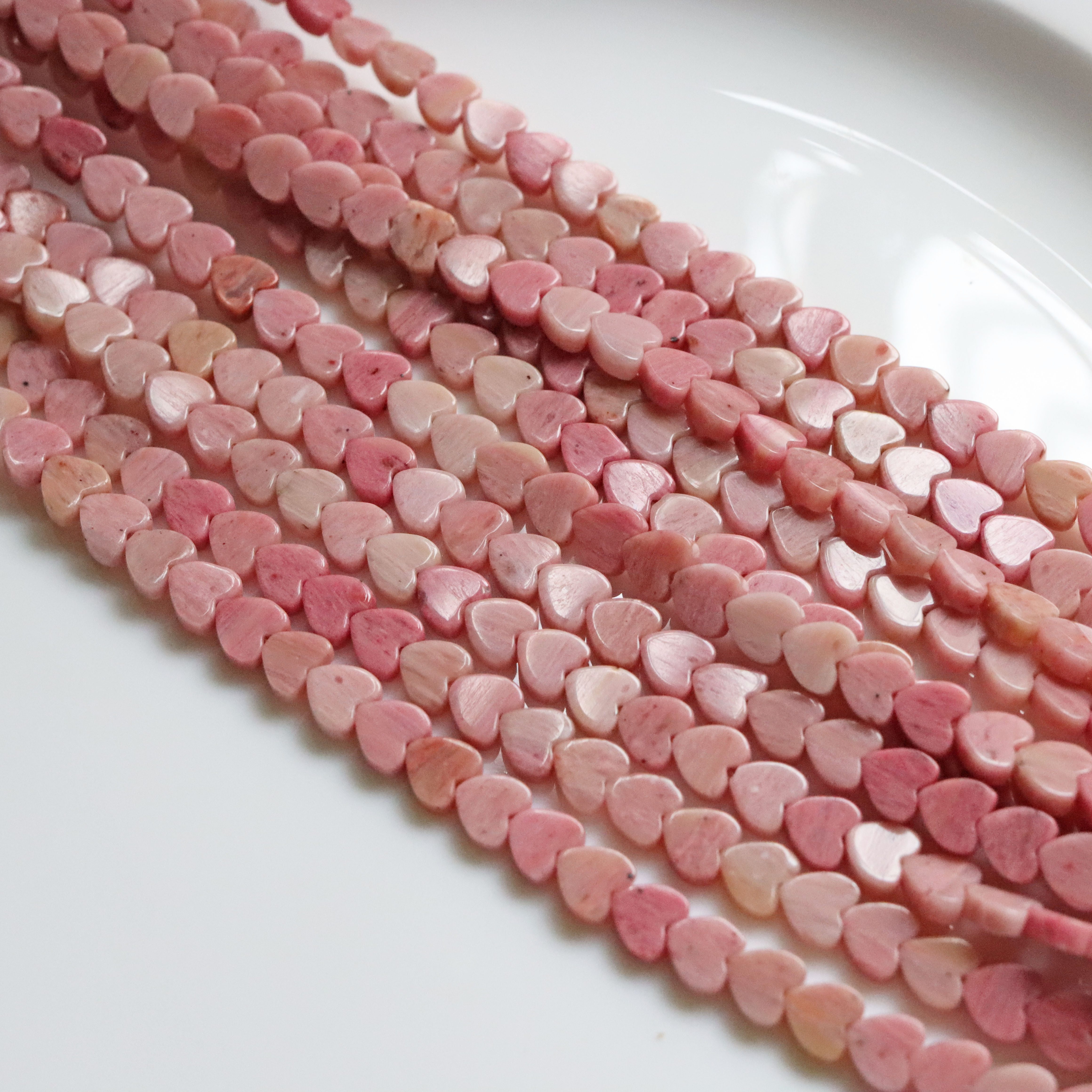 

1strand 18cm/7.09inch Natural Stone Heart-shaped Beads, Diy Jewelry Making Accessories