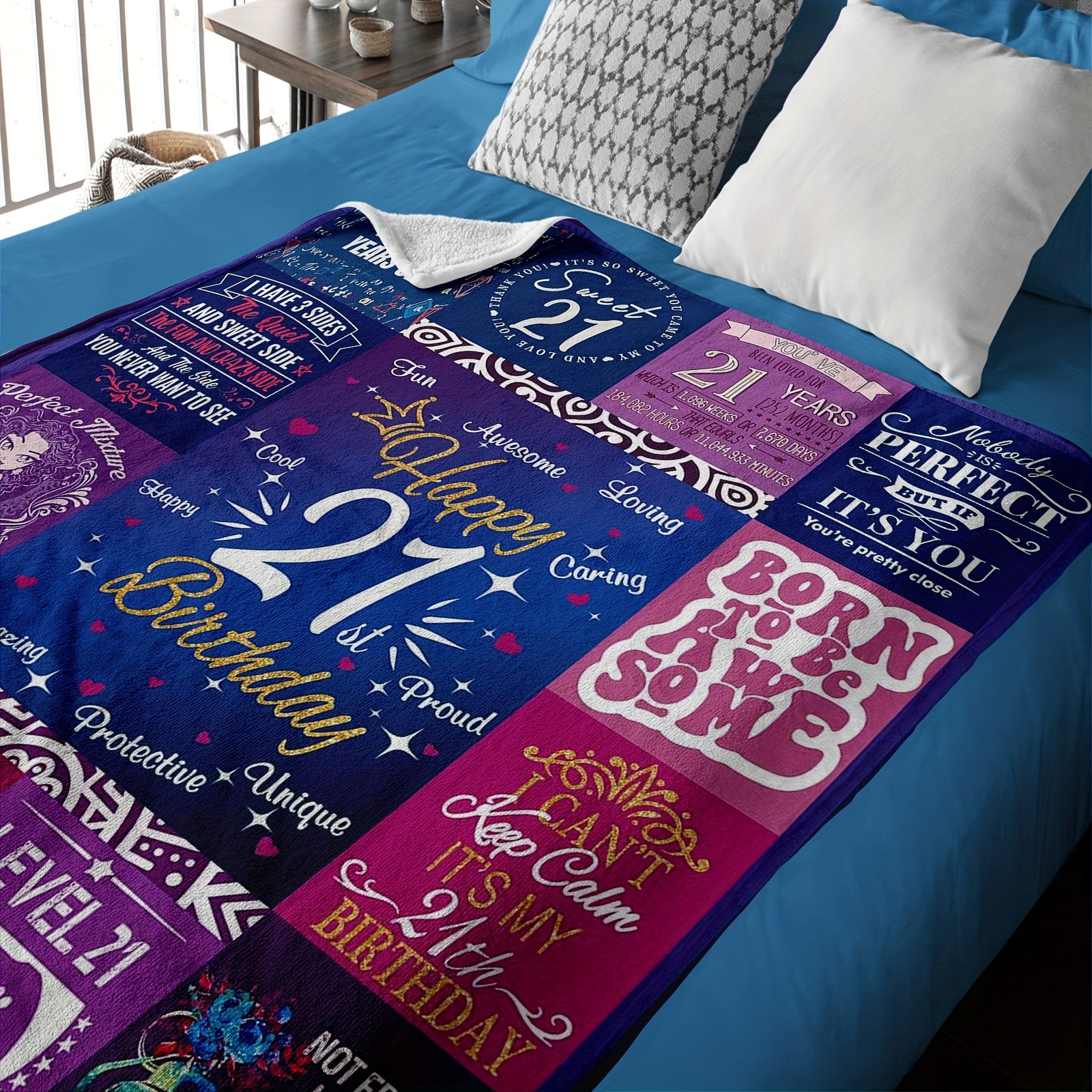 pc 21st birthday blanket decorations best 21st birthday Temu