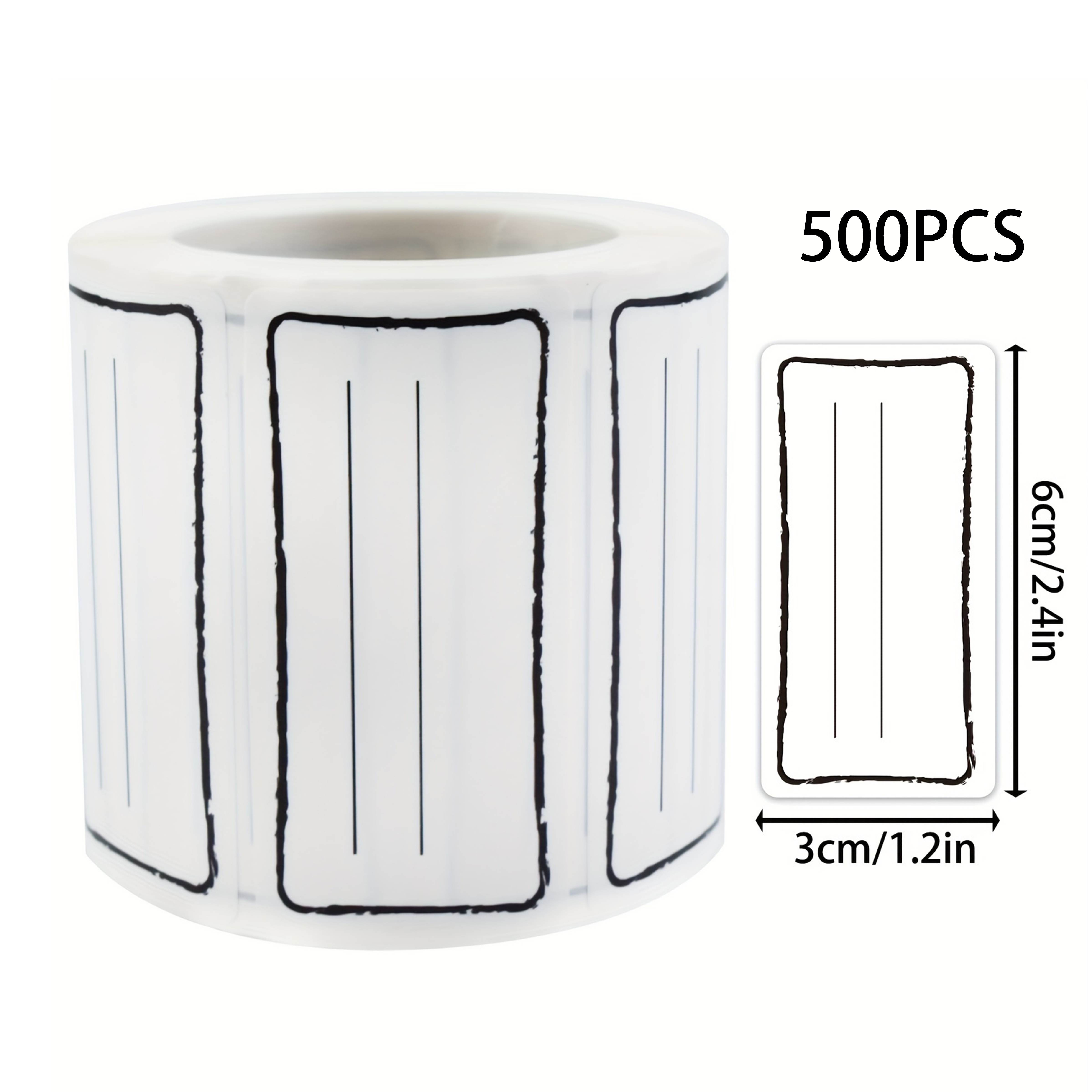 Image of 500pcs Of 1.2in*2.4in Black Border Square Label Stickers For Anti-tear Jam Kitchen Supplies, Jam Labels, Refrigerator Jam Labels, Homemade Date Classification, Universal Kitchen Supplies