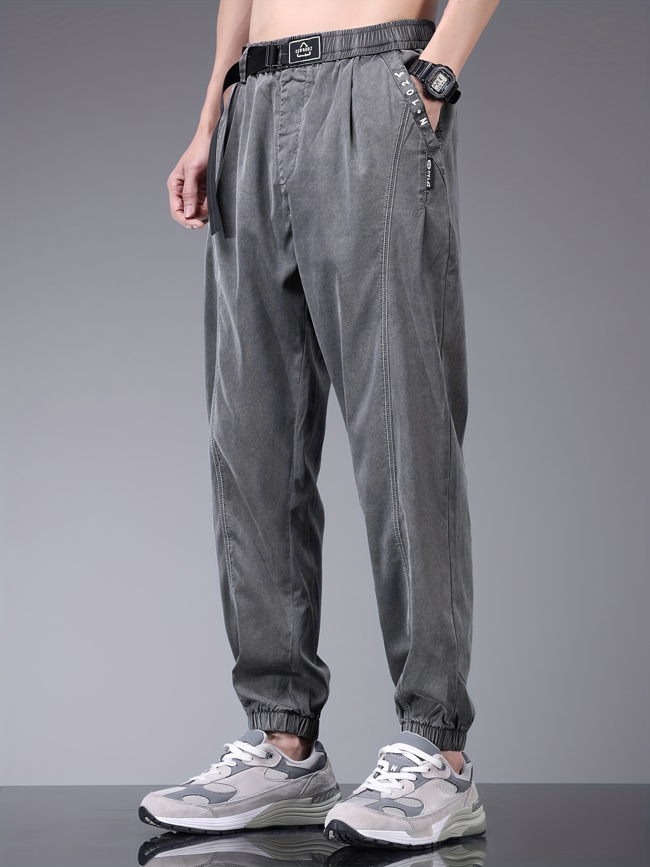 Men Cropped Pants Harem Style Trousers Baggy Loose Ankle Length Boho Solid