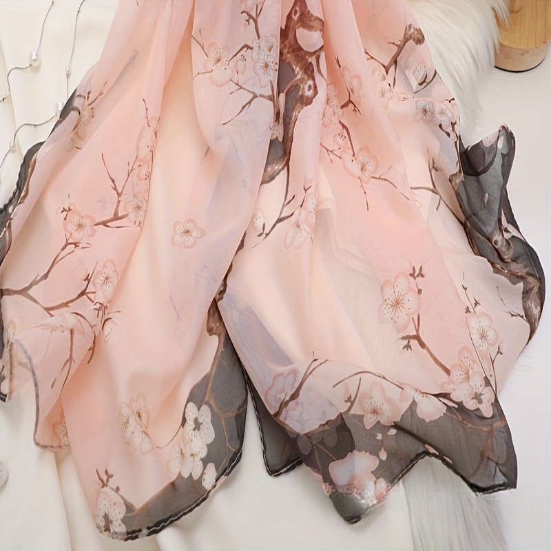 шарф из полиэстера с цветочным принтом в богемском стиле для женщин, дышащий, теплый, декоративный, длинный платок с пряжей, тай-дай, для повседневных выходных, пляж, ветер, защита от солнца, детали 9