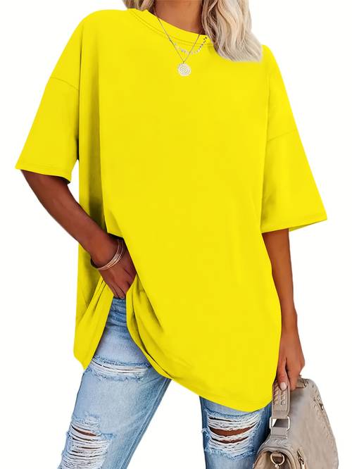 a very trendy solid color womens fashion t shirt perfect for spring and summer and versatile and all body types