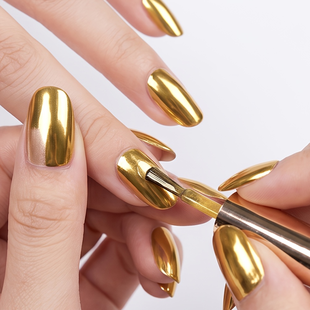 Tinovo Uno Golden Metallic Nail Polish, Quick-Drying Formula