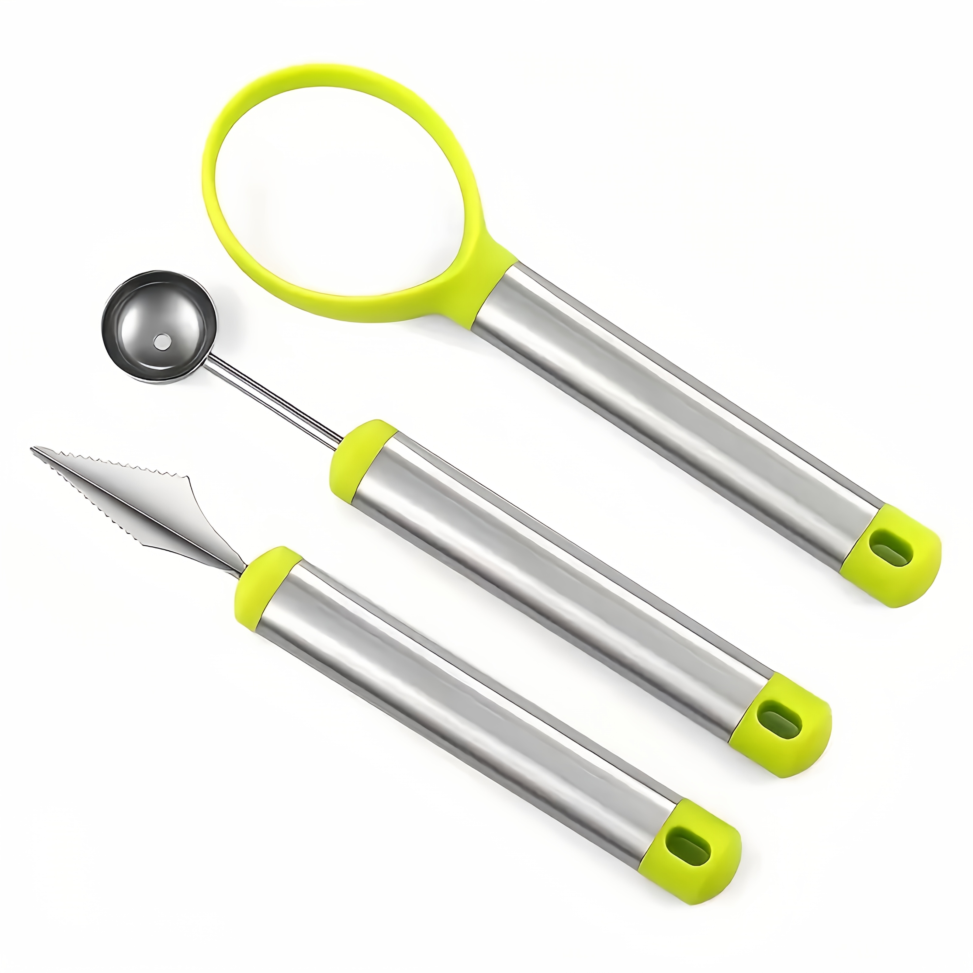 3pcs Scooper, Melon Corer, Seed Remover, Peeler, Stainless Steel Multi-functional Melon Cutter And Carver