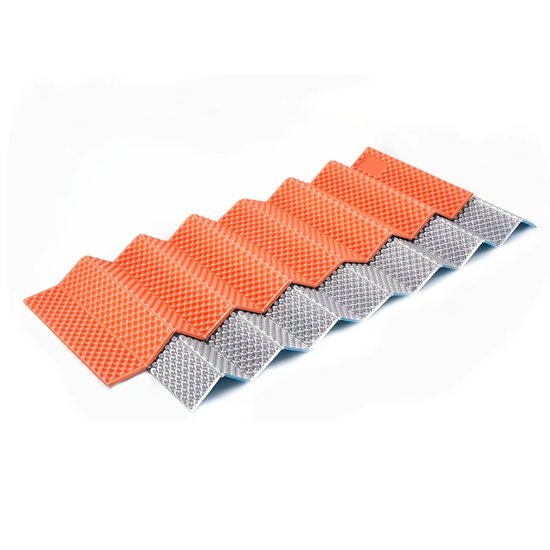 TEMU 1-person Ixpe Foam Camping Sleeping Pad - Moisture-proof, Foldable In Vibrant With Diamond Pattern, Ideal For , Picnic Accessory|diamond Pattern Mat|aluminum Foil Design