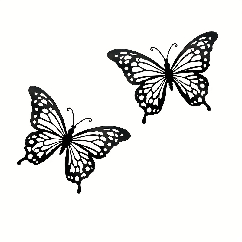 2pcs Metal Silhouette Statue Wall Decoration Crafts, Suitable For Indoor And Outdoor Home Decor, Wrought Iron Courtyard Decoration