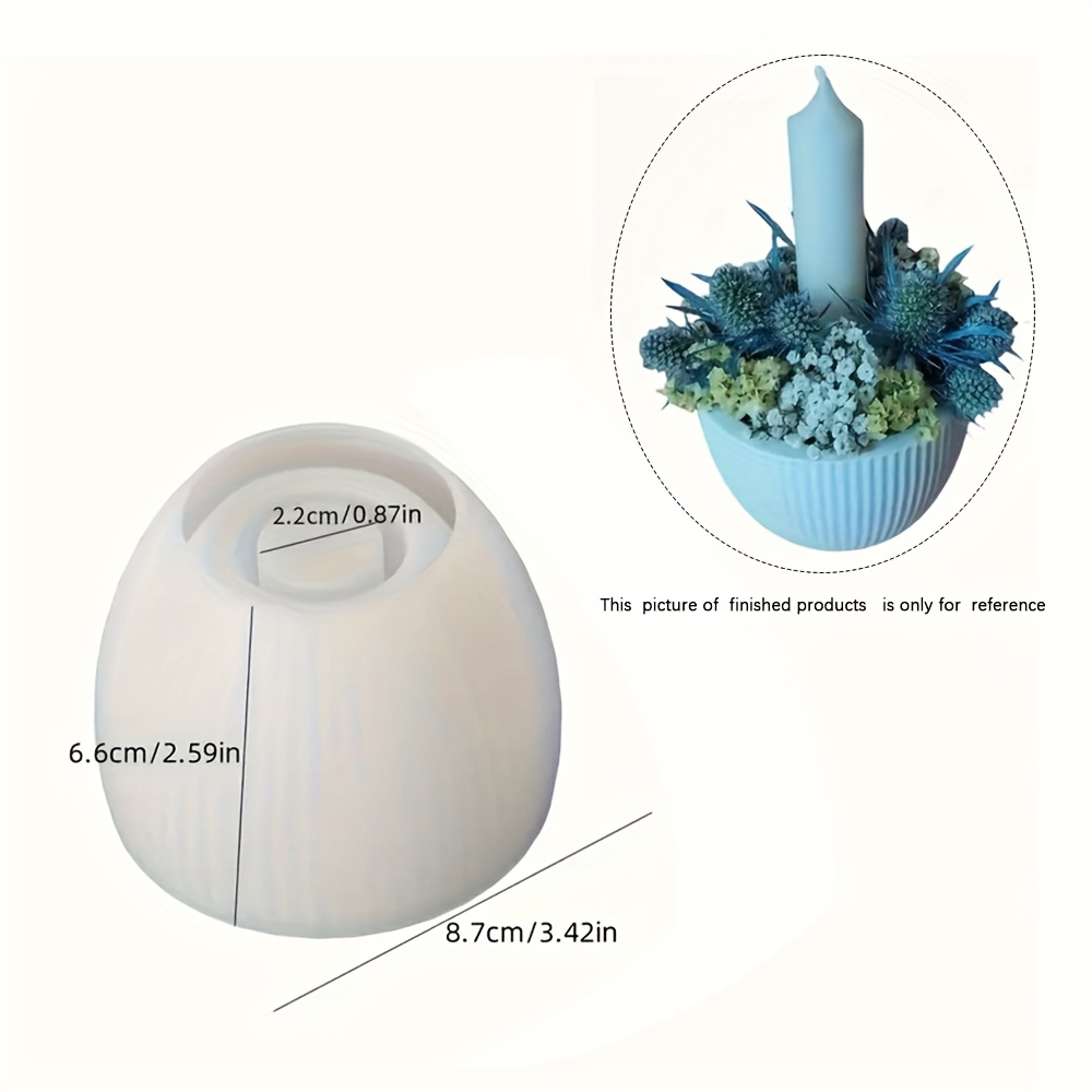 Resin Silicone Mold, Silicone Round Striped Bowl Shaped Candle Holder Mold For Plaster Cement Resin Casting, Silicone Candlestick Mould For Diy Handmade Crafts, Home Table Decoration