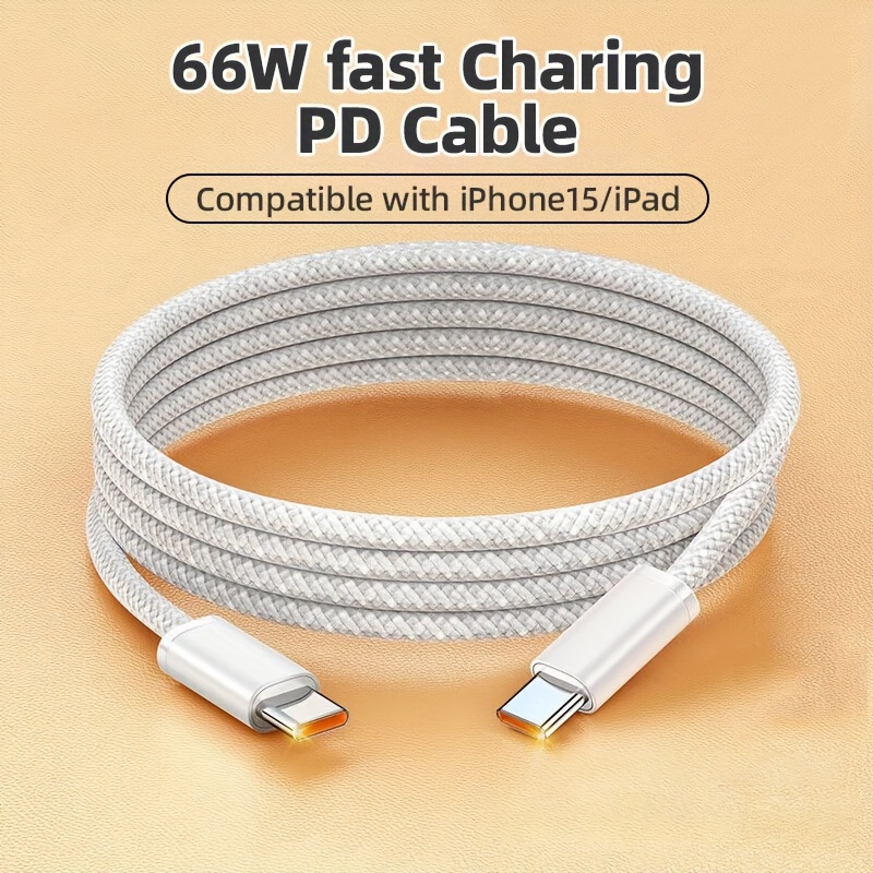 

Pd 6a Type-c Charging Cable For Iphone15 Fast Charging Mobile Cellphone Charger Cable 60w Fast Charging Data Cord For Ipad