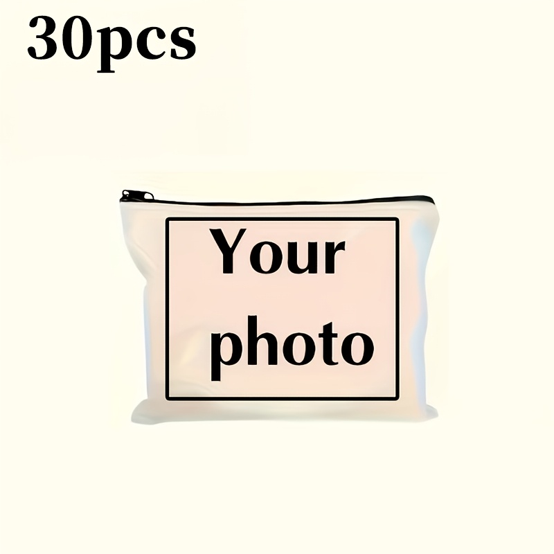TEMU 1/30pcs Borsa per trucco personalizzabile, personalizzabile con immagini/foto/ e testo, organizer da viaggio per cosmetici, borsa portaoggetti