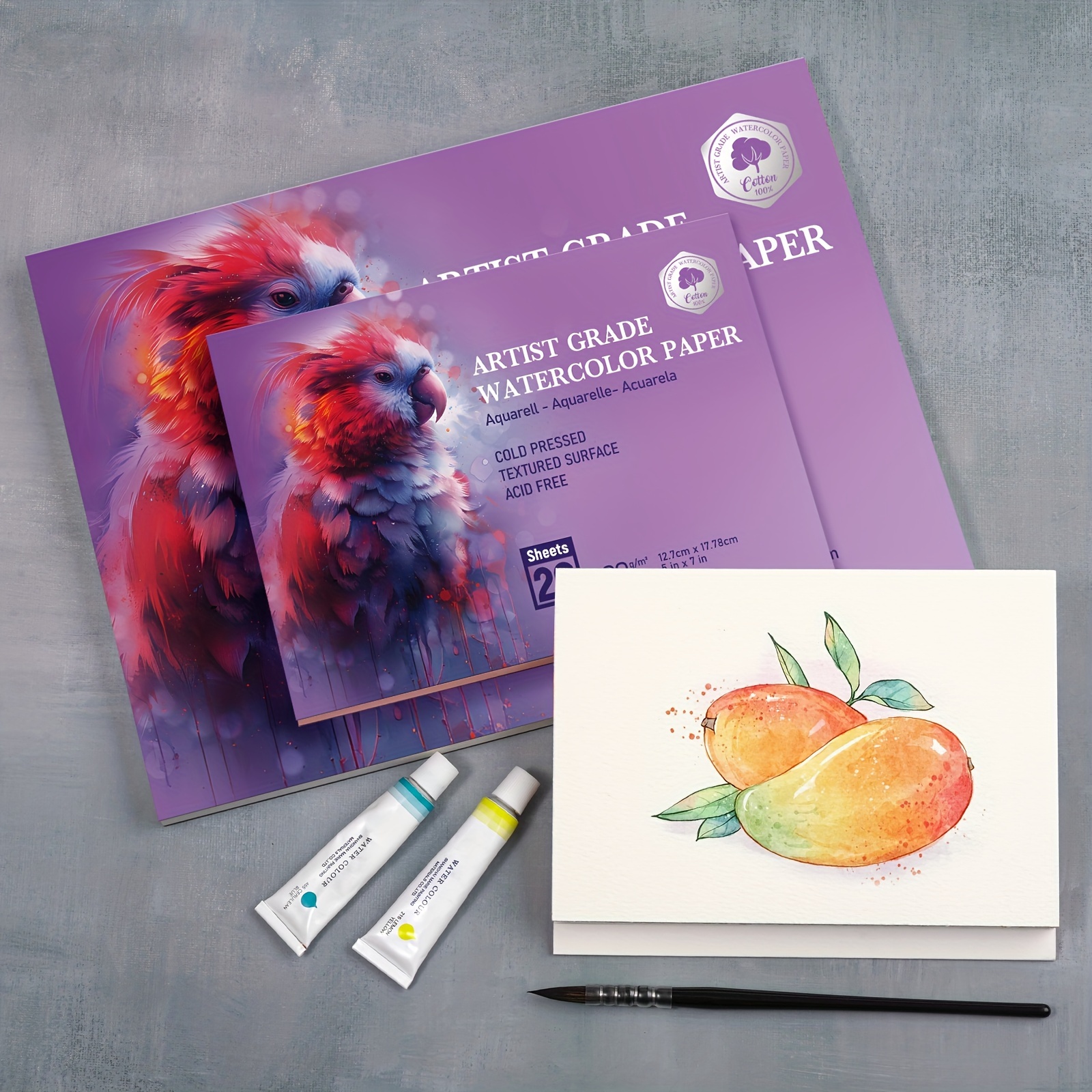 

Premium Cold-pressed Watercolor Paper Pad, 20 Sheets, 9x12 Inches - 140lb/300gsm, Ideal For Gouache & Ink Artwork