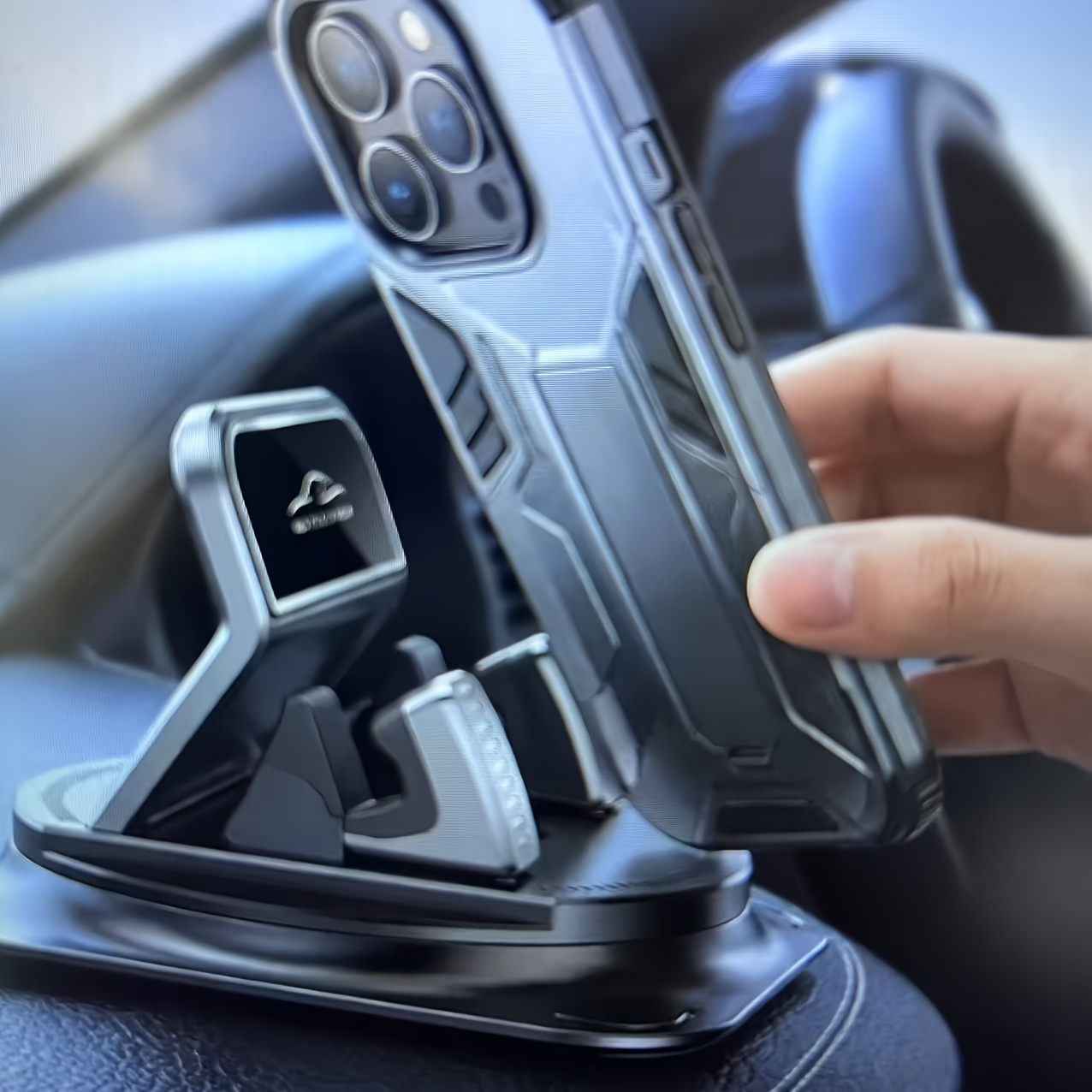 3-in- Car Phone Mount, 360° Rotating Dashboard Phone Holder, Strong Anti-slip Suction Cup, Adjustable Horizontal/vertical Angle, Compatible With All Models Including Iphone, , And Phones