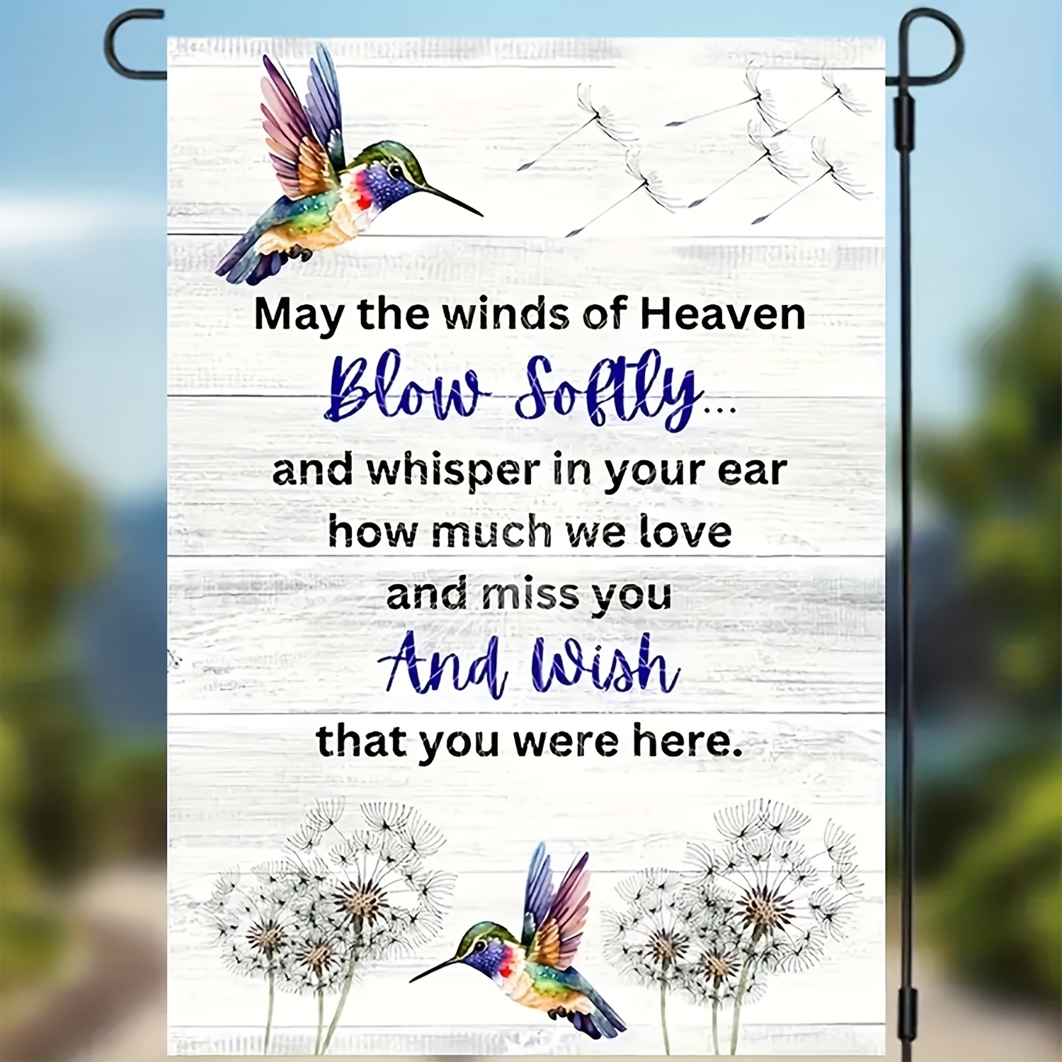 TEMU 1pc Memorial Garden Flag - Double Sided - Polyester Fabric - For Outdoor Home Decor, Yard, Garden, Patio & Lawn - Perfect Gift For Sympathy &