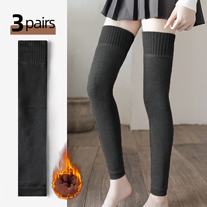 

3pcs Women's Fleece-lined Over-the-knee - , Thickened Leg For & ,