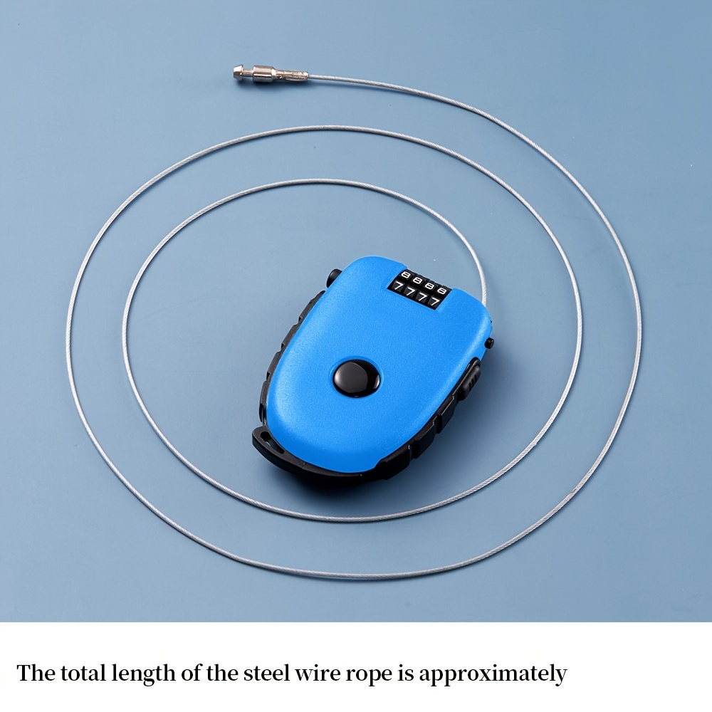 portable steel wire lock cable anti theft telescopic retractable combination security lock for bicycle trunk lockers