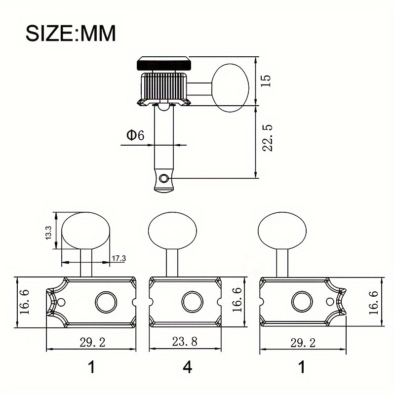 [Vintage Guitar Locking Tuners] SAPHUE 6pcs Chrome Inline Guitar Locking Tuners - Vintage Style, Easy Install, for ST & TL Electric/Folk/Acoustic Guitars