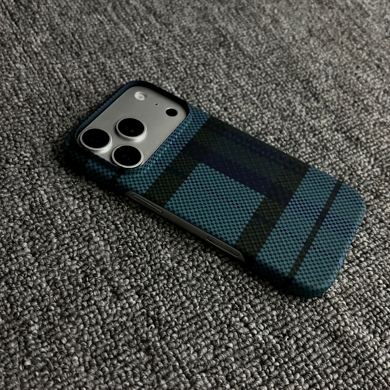 TEMU Phone Case - Magnetic Fiber Carbon Fiber Textured Phone Case, Half-wrapped Matte Protective Cover Compatible With Iphone 18 Pro Max / Iphone 17