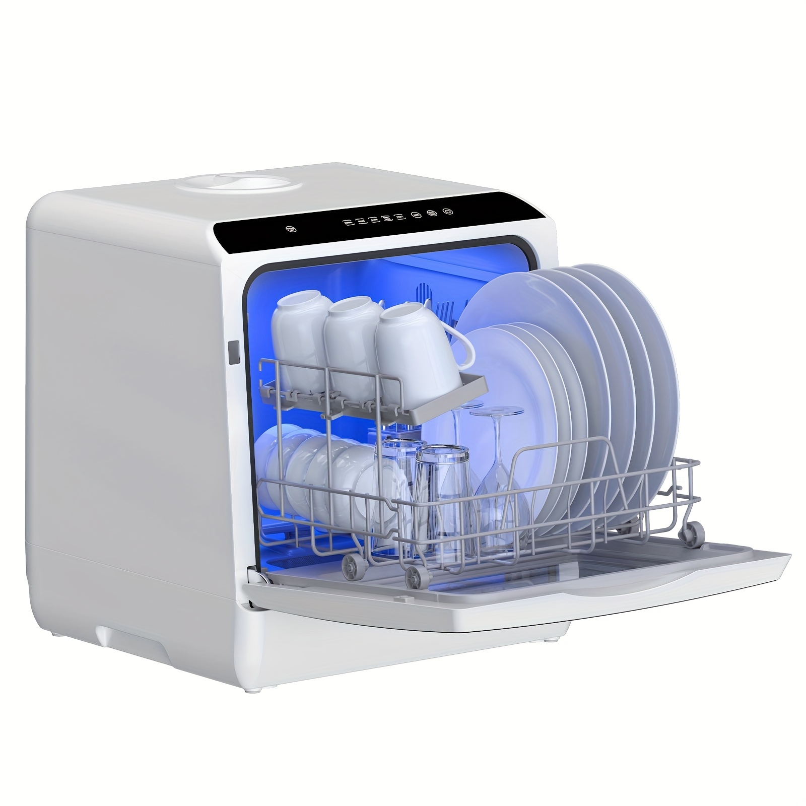 Independent Countertop Dishwasher, Commercial Dishwashers, 5+ Programs, Built-in 5l Water Tank, 2 , With Hot Air Drying And Automatic Ventilation Functions, Suitable For Homes, Apartments, And Rvs