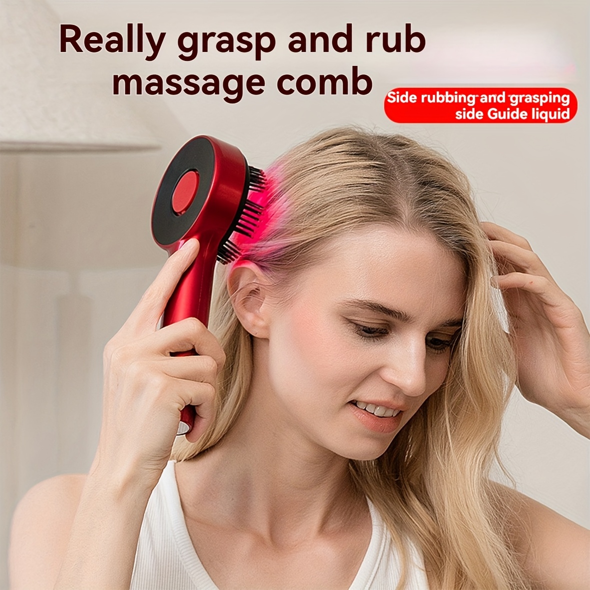 a portable electric comb designed for scalp massage featuring five massage settings and an led   has a usb rechargeable 1500mah battery and an ergonomic handle ideal for relaxing hair this   it a great gift for women serving as   for scalp stimulation and personal massage