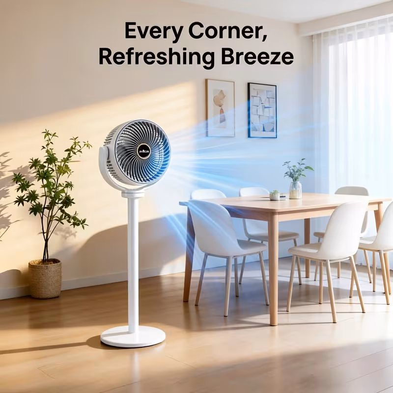 all in one adjustable floor fan 5 speed settings usb charging port 360 degree adjustment three blade fan design high power large capacity battery great companion for home bedroom living room camping fishing and work Product details 3
