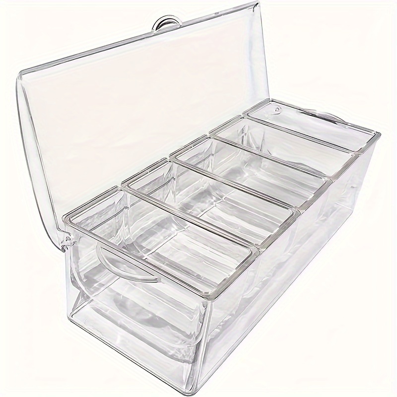 IVYHOME Chilled Condiment Server - 5-Compartment Taco Bar Set With Removable Ice Tray & Utensil Holders