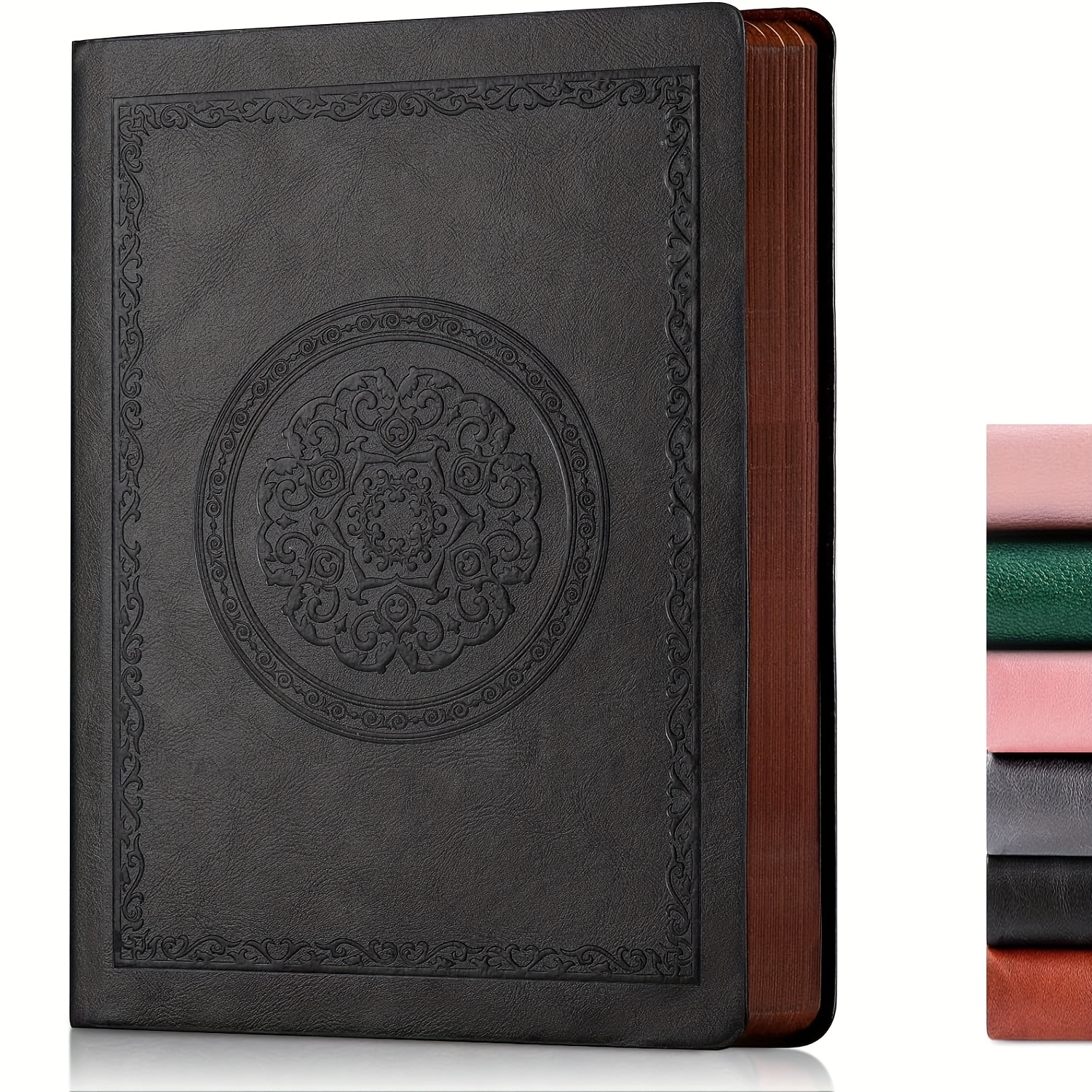TEMU Carnet à couverture souple en cuir rétro , journal d'un d'écriture, avec 288 pages rayonnées, carnet de cahier A5 à , adapté au campus, et au
