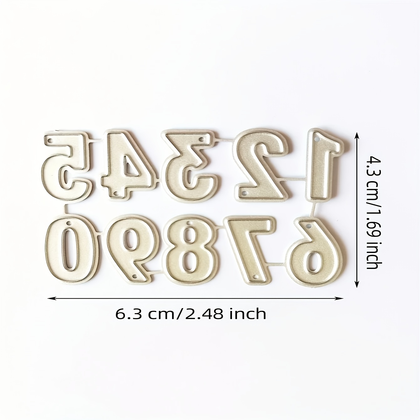 TEMU Numbers 0-9 Metal Cutting Dies For Scrapbooking & Card Making - Fantasy Theme High-quality Metal Craft Stencils With White Decorative Cursive &