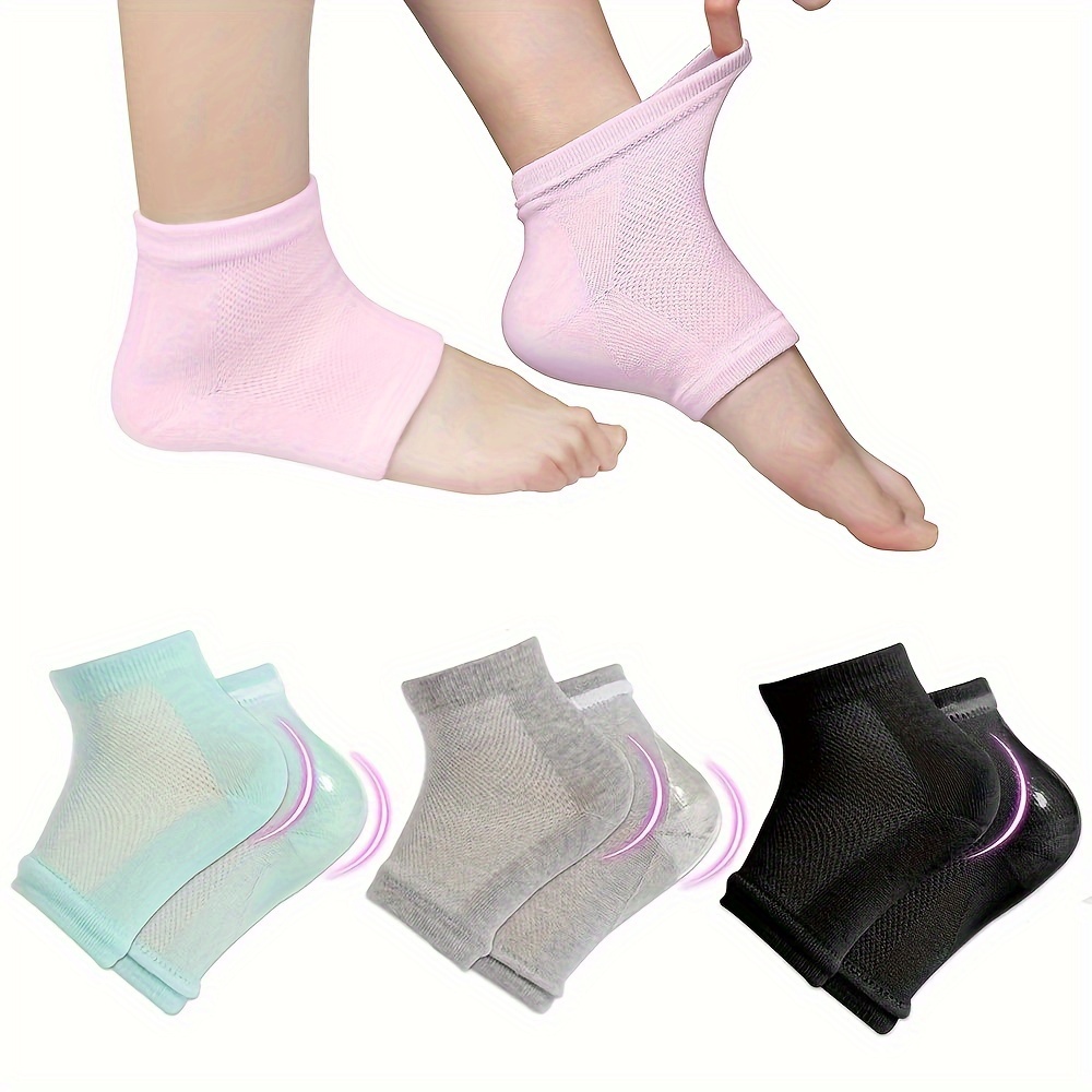 

Vented Moisturizing Socks Lotion Gel For Dry Cracked Heels, Spa Gel Socks Humectant Moisturizer Foot Treatment Care Heel Softener Compression