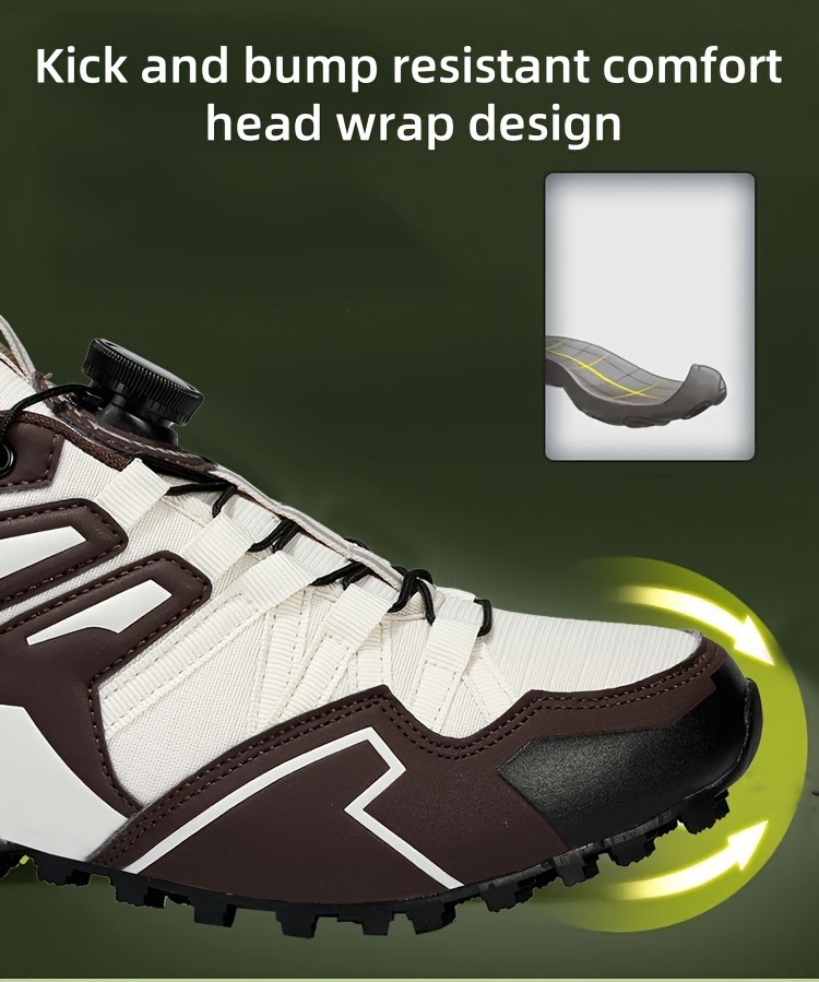 mens womens all terrain hiking outdoor shoes lightweight breathable trekking boots with md rubber anti skid sole cushioning insole brown white   for     unisex Product details 3