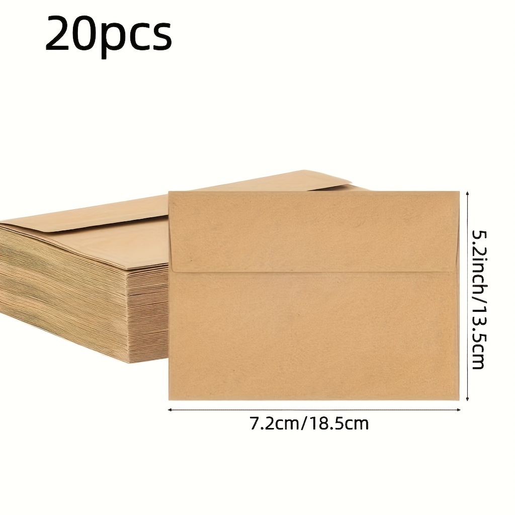 TEMU 20/40/60 Brown Paper Self-sealing Envelopes, 4 × 6/5 X 7 Inches, A4 Envelopes, A7 Envelopes, Greeting Card Envelopes, Paper Mailing Envelopes,