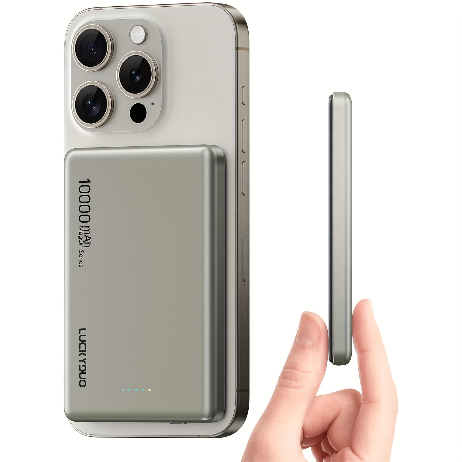 TEMU Batterie Magnétique 10000 Mah, Chargeur Portable Fil Slim Compatible avec Iphone Plus/15 Pro/15 Pro Max, pour Iphone 14/13/12 Series