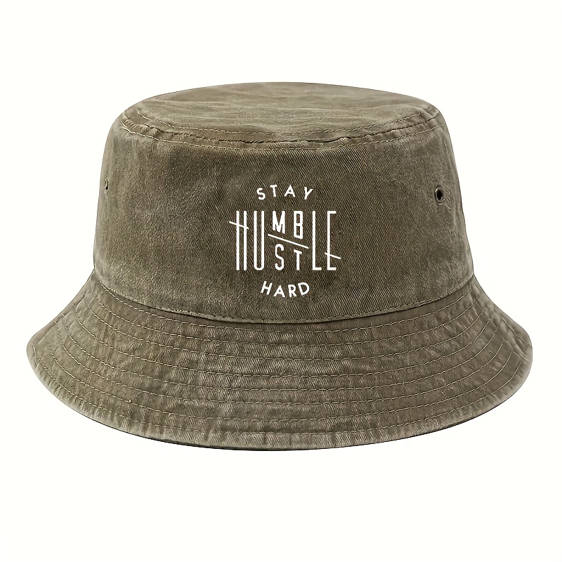 TEMU Cappello da pescatore lavato Vintage stile distrutto Cappello da pescatore Cappello a secchiello Moda Casual Compatibile con tutto il Stampa