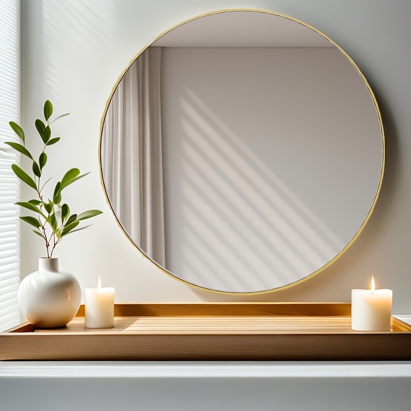 

Round Wall Mirror 24 Inch, Bathroom Mirror Over Sink, Round Mirror For Bathroom, Entryway, Bedroom, Dressing Table