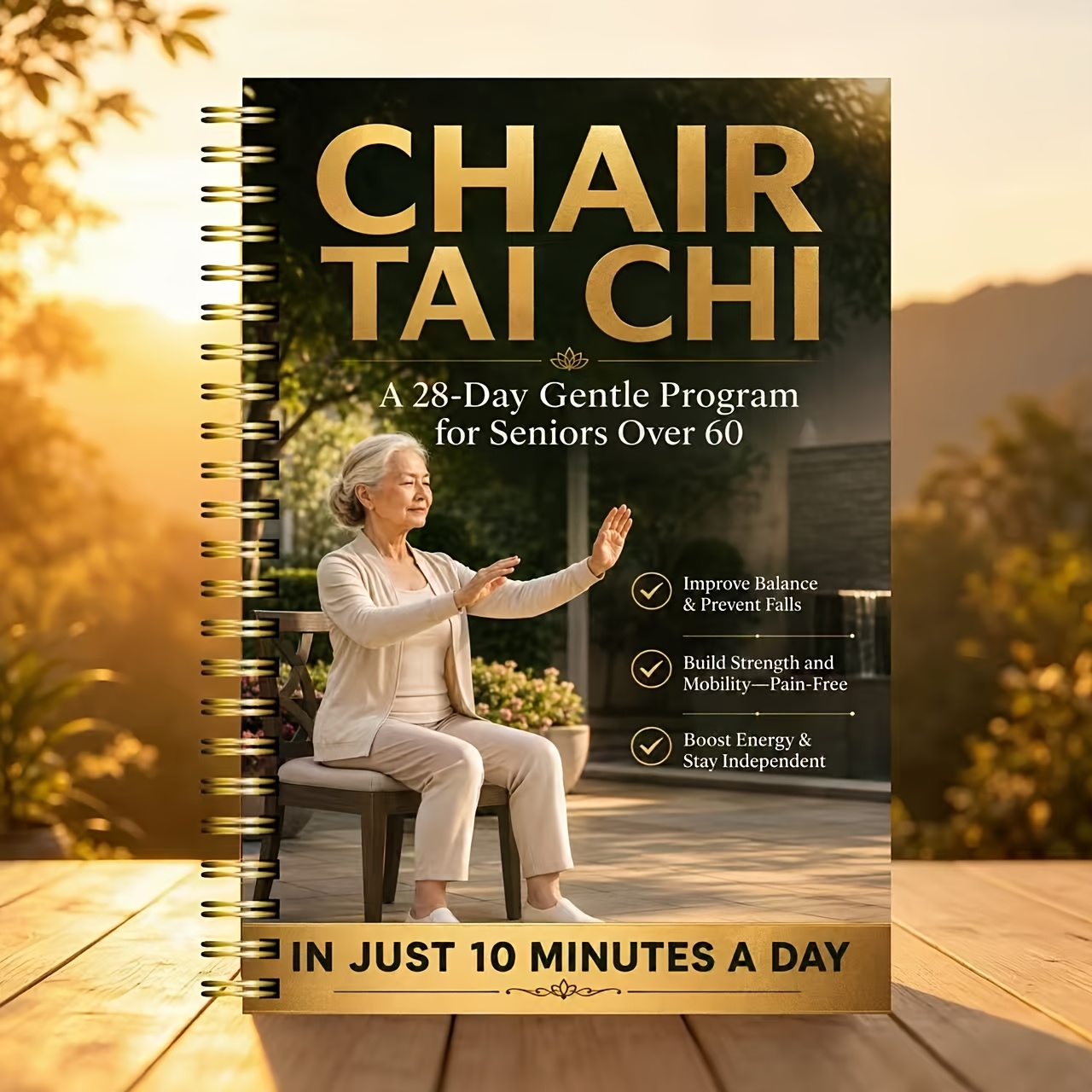 TEMU "elderly Tai Chi Step Training Manual: 28-day Guide" - Designed For Adults Aged 60 And Above, Includes Spiral-bound Training Guide, Integrating