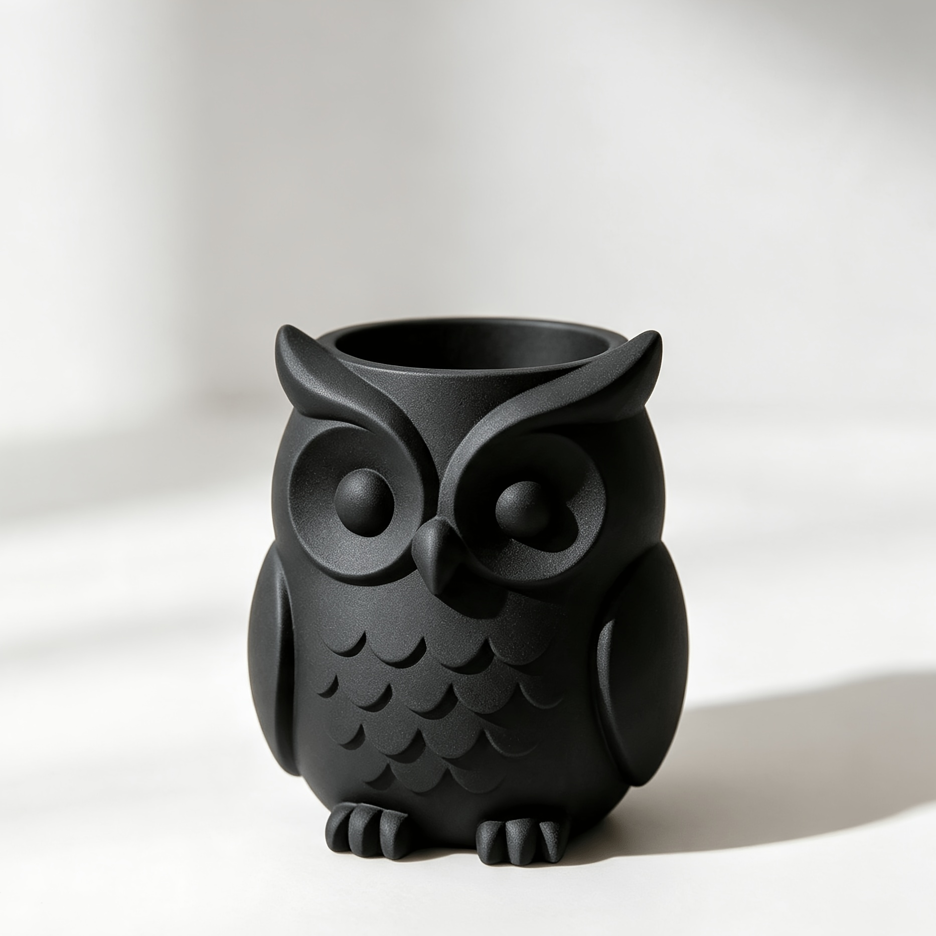 TEMU 1pc Owl-shaped Pen Holder & Desktop Organizer - Owl Figurine With Pen & Pencil Holder Suitable For Office, Home Desk,, - Cute Owl-themed Storage