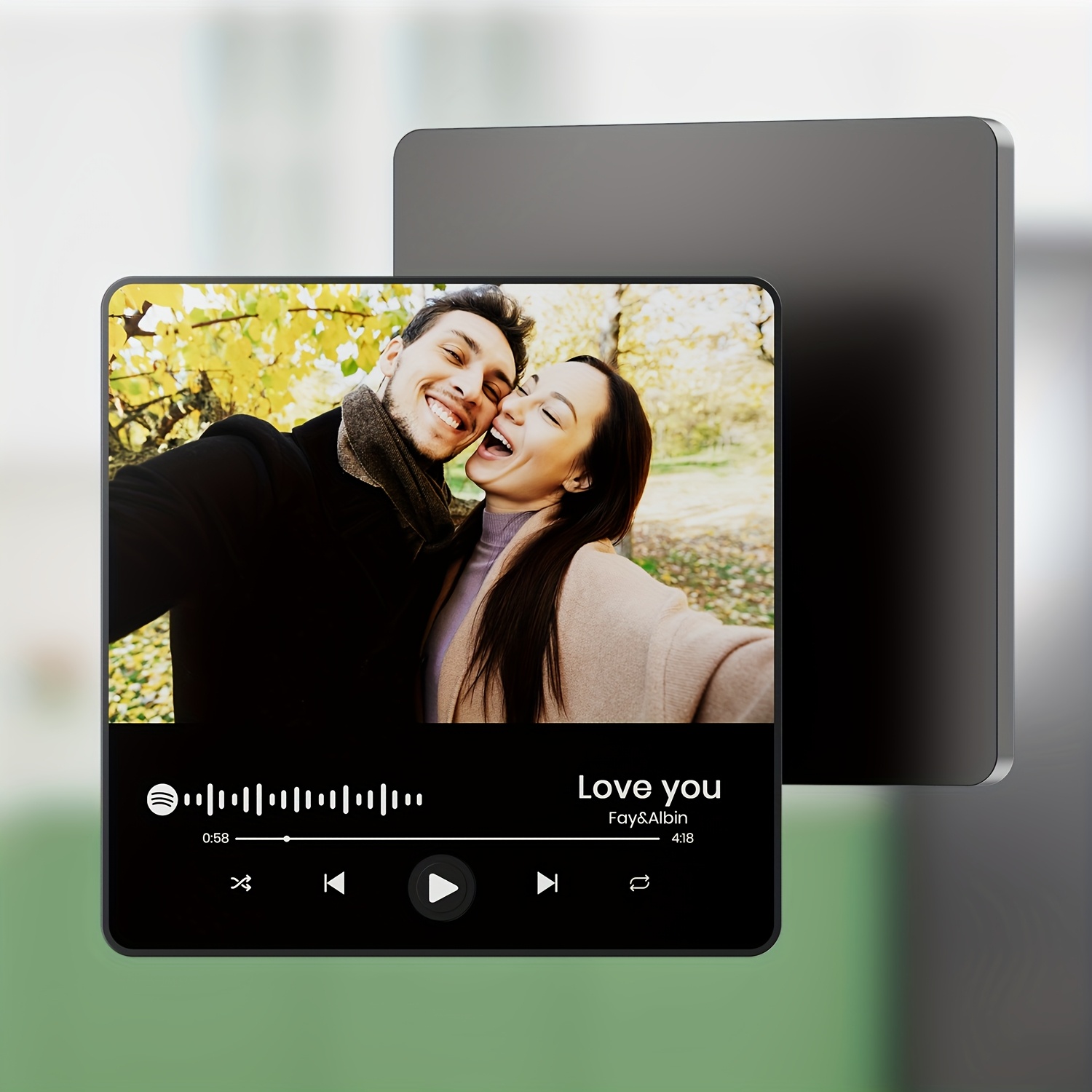 Personalized Spotify Music Fridge Magnet - Custom Song & Playlist Magnets with Your Spotify Username/Dashboard Picture, Compatible for MP3 Files - Unique Valentine's/Birthday/Wedding Gift for Her/Him, Boyfriend/Girlfriend, Fridge Door Accessory