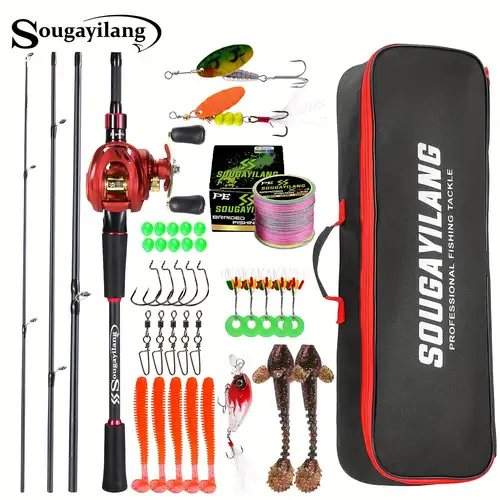 fishing rod and reel set 70.87-82.68inch carbon fiber casting rod with 7.2:1 gear ratio baitcasting reel, drag 17.64lb for fishing combo | Check Out Today's Deals Now | Temu fishing rod and reel set 70.87-82.68inch carbon fiber casting rod with 7.2:1 gear ratio baitcasting reel, drag 17.64lb for fishing combo | Check Out Today's Deals Now | Temu