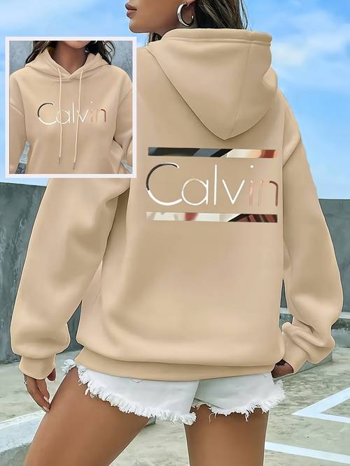 womens fashion letter print ladies casual hooded sweatshirt