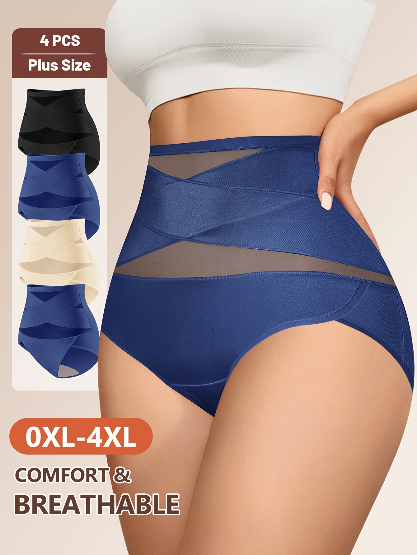 plus size high waist women s briefs tummy control shapewear Temu United Kingdom