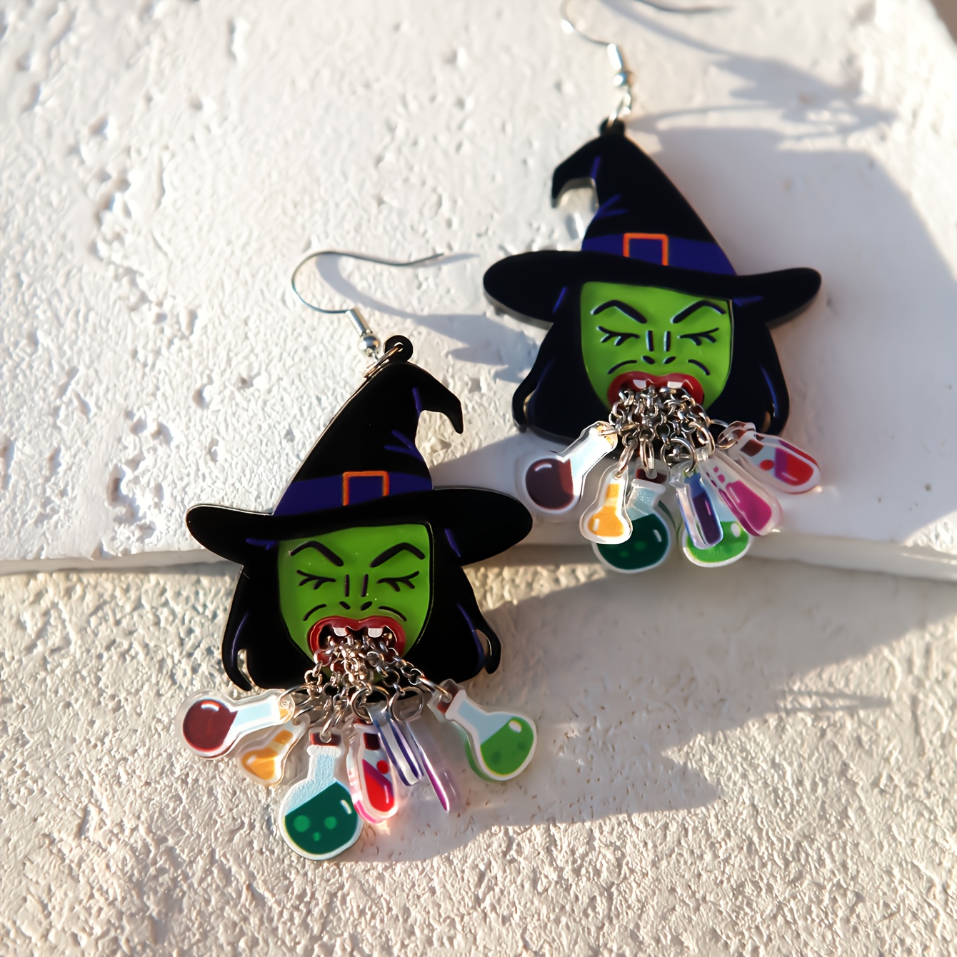 TEMU Funny Cute Statement Earrings Creative Earrings Christmas Halloween Tassel Acrylic Earrings Spring Earrings Dangle Earrings For Women Vacation