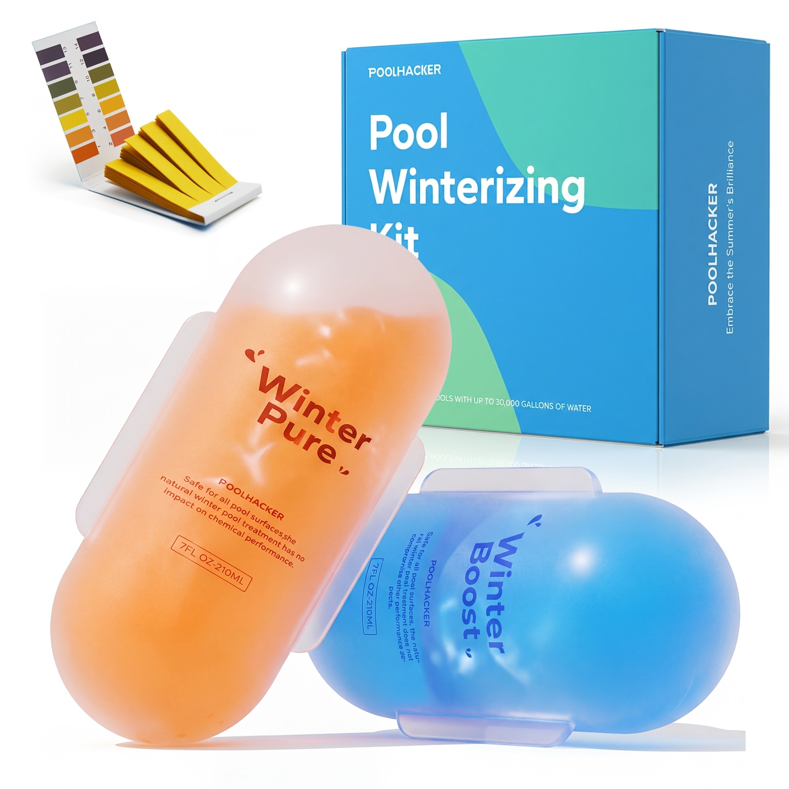 TEMU 30, 000-gallon Closure Kit (2 Bottles) - Includes Ph Test Strips