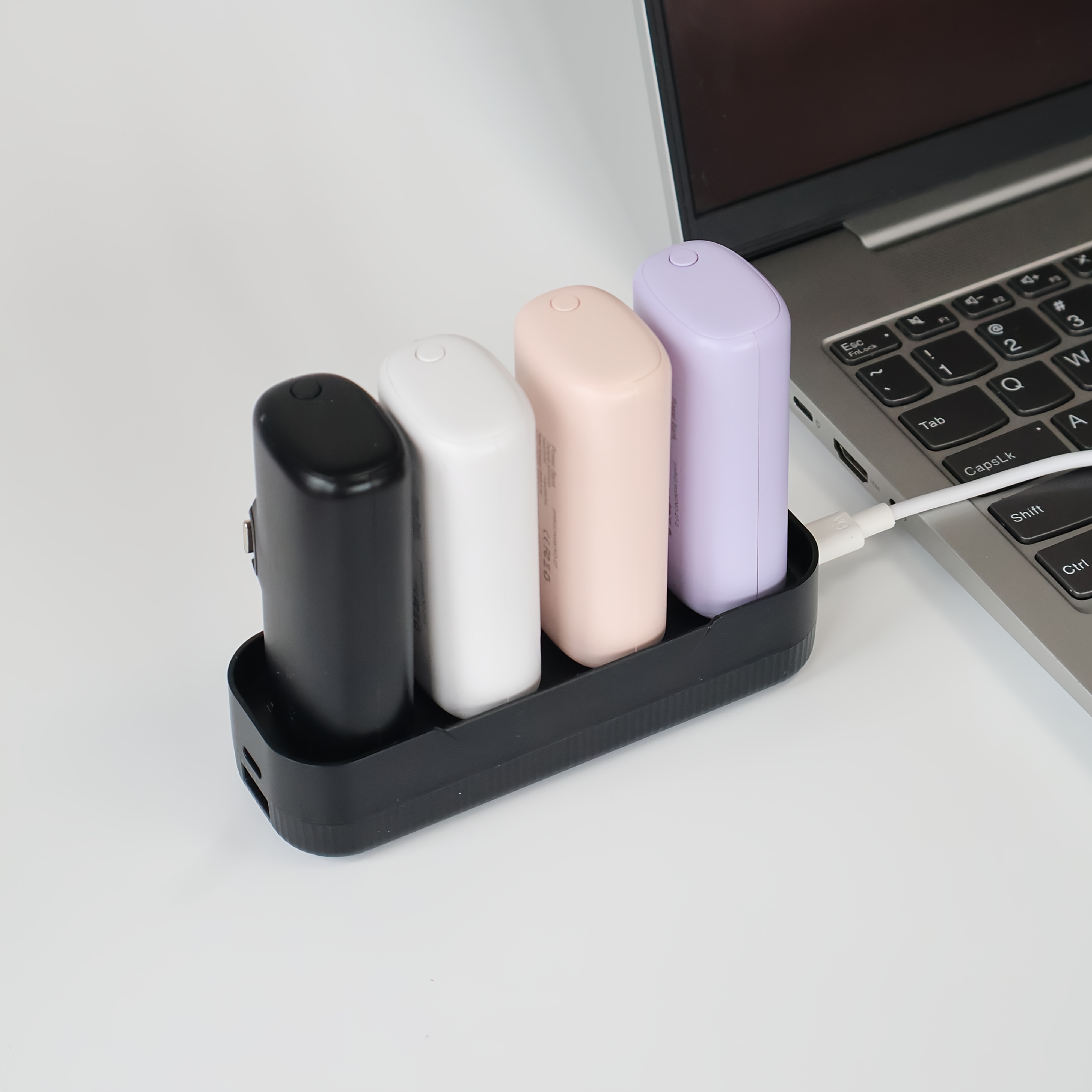 22.5W Fast Charging 5000/10000mAh Mini Portable Charger -5000mAh Optional 1/2/4pcs USB-C Power Bank with Charging Station.The compact design makes it portable Local warehouse ensures fast delivery, ideal phone accessories for daily use or travel