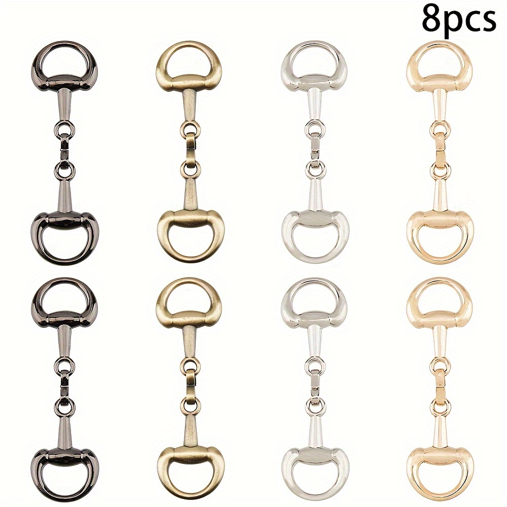 

1bag 8pcs 4colors Alloy D Ring Snaffle Bit Buckles For Diy Snaffle Bit Horse Jewelry Loafer Shoes Decoration Mixed Color 72x21x6mm 2pcs/color