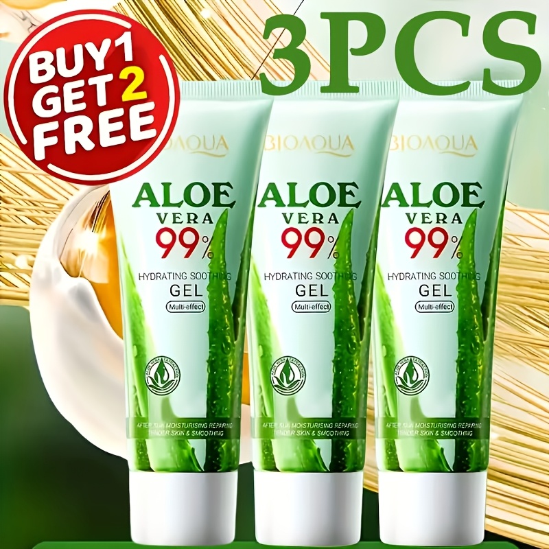 3 pack 99 aloe vera gel moisturizer contains aloe vera plant extract   hydrates and moisturizes     and cares for skin suitable for face body hands feet whole body use safe and hypoallergenic formula