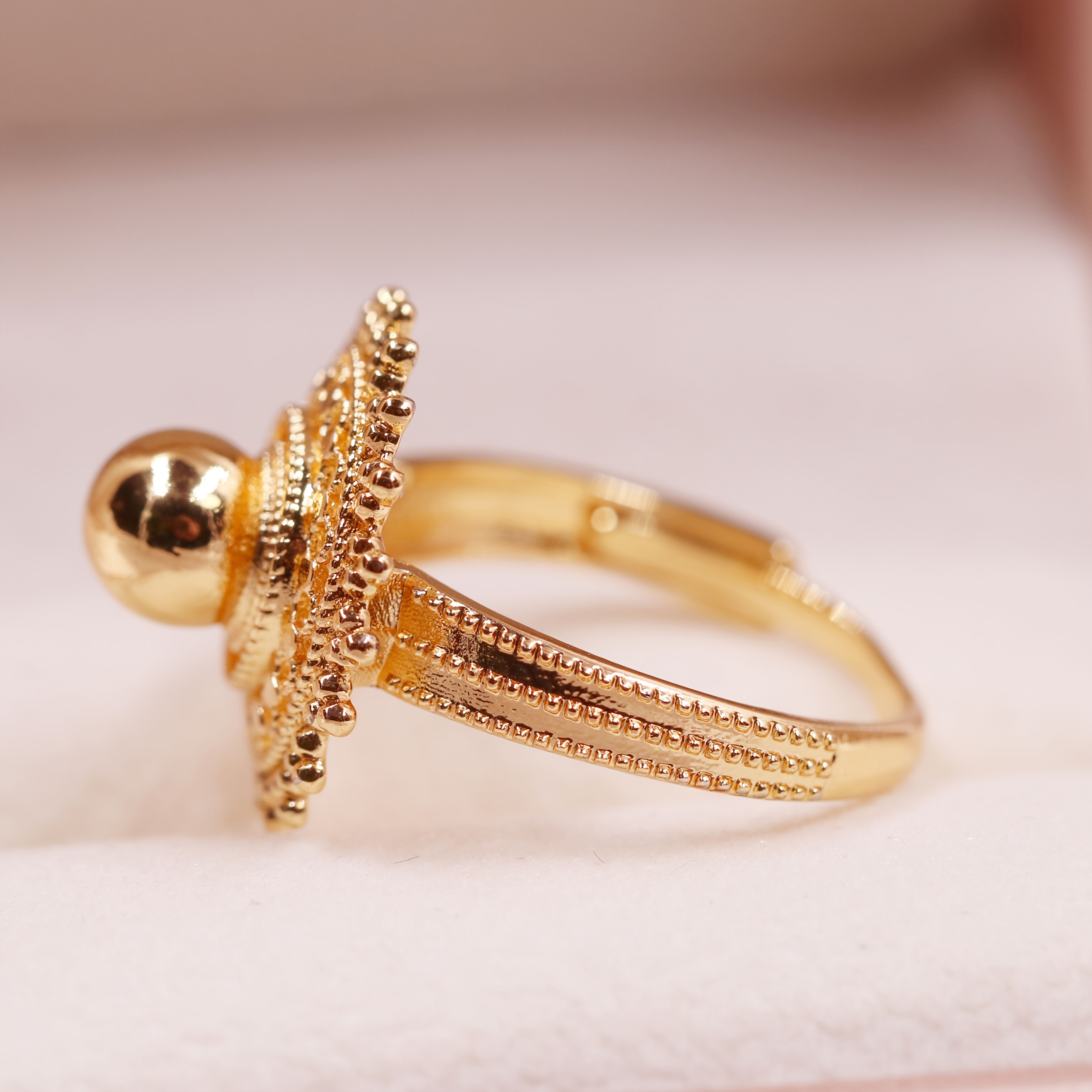 TEMU Luxury 24k Gold Plated Adjustable Rings, High Quality Pure Copper , Minimalist & Elegant Women's Jewelry For Wedding Celebrations, Party