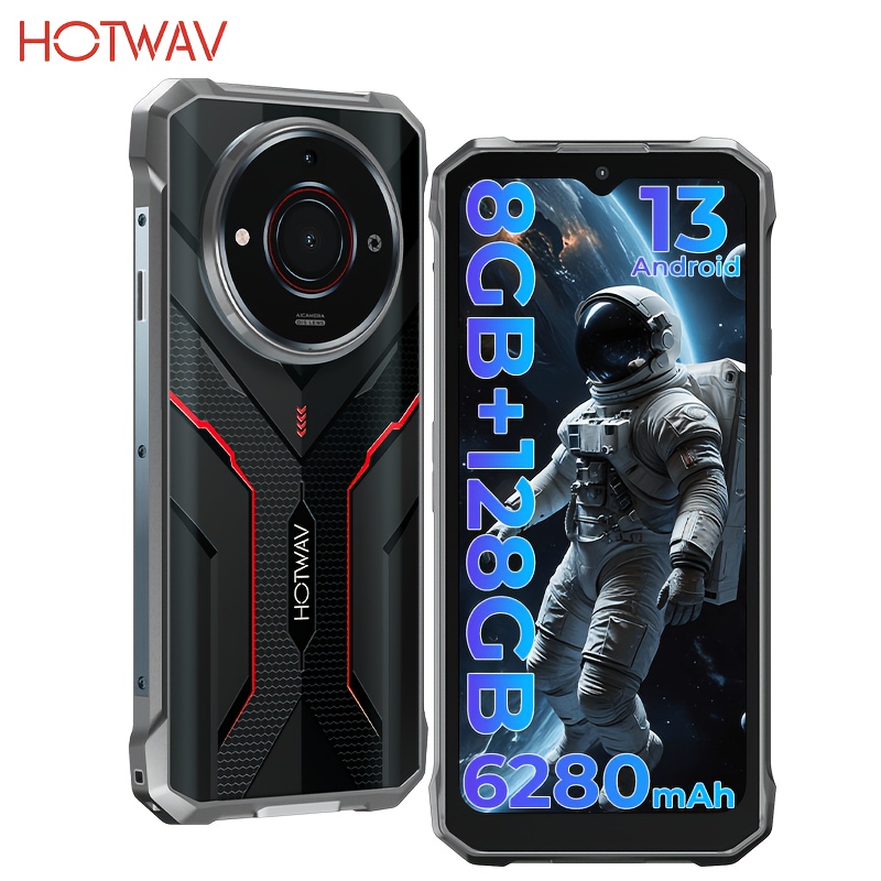 Hotwav T7s Rugged Smartphone 6.52'' Hd+ Ultra Thin 6280mah 8gb + 128gb Rom (2tb Expandable) Mobile Phone 21mp Rear 13 Cellphone, 4g, Wifi/otg/gps/, Black Color