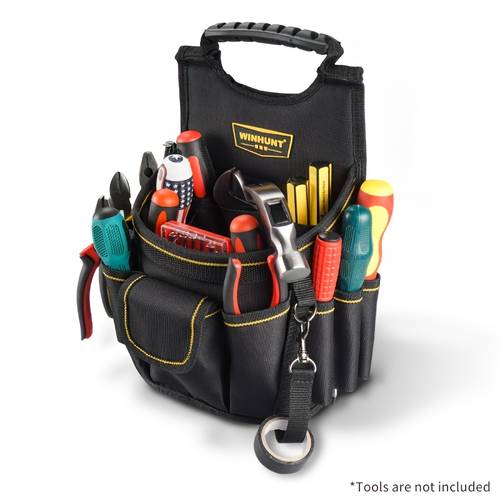 elektriker-werkzeugtasche aus strapazierfähigem polyester - multifunktional, nicht wasserdicht, schwarz, tasche, aufbewahrung für den arbeitsplatz